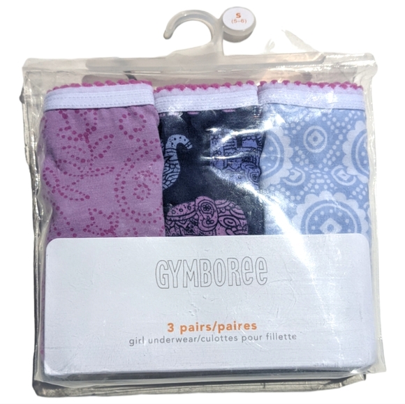 Gymboree Girls S 5-6 Paisley/Elephant/Blue Underwear (3) - Picture 1 of 11